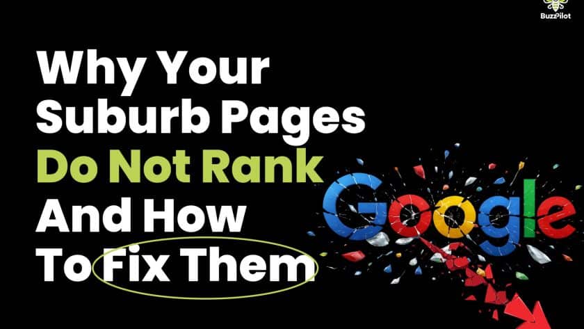 Why suburb pages dont rank on Google fix