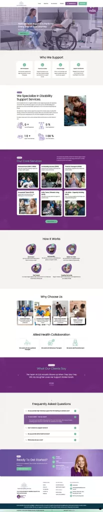 Earth Disability Service compliant NDIS website after rebuild