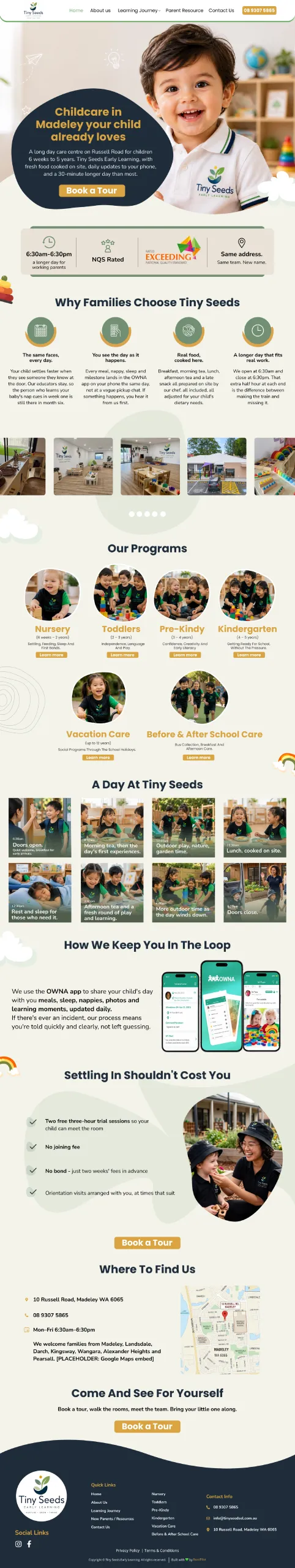 tiny seeds childcare centre across perth
