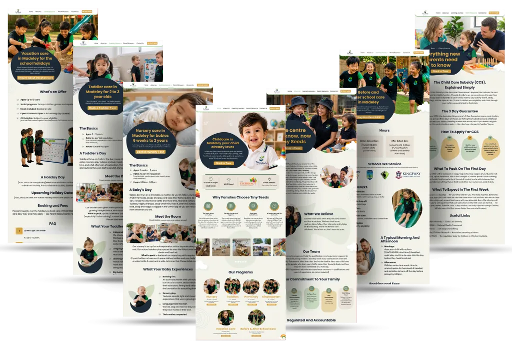 tiny seeds full website mockup