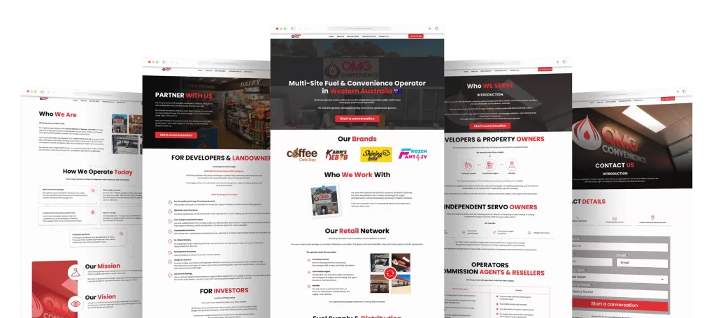 OM Group website and branding across 5 sites