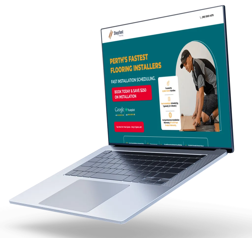 Stepfast Flooring website design Perth