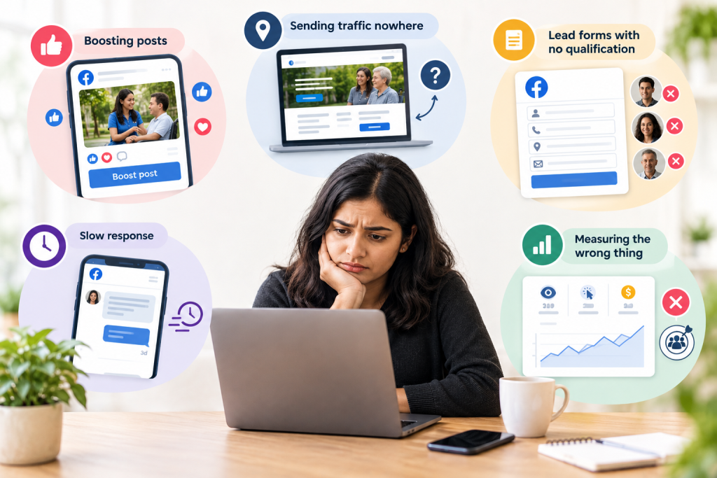 Infographic: "Common NDIS Facebook advertising mistakes infographic