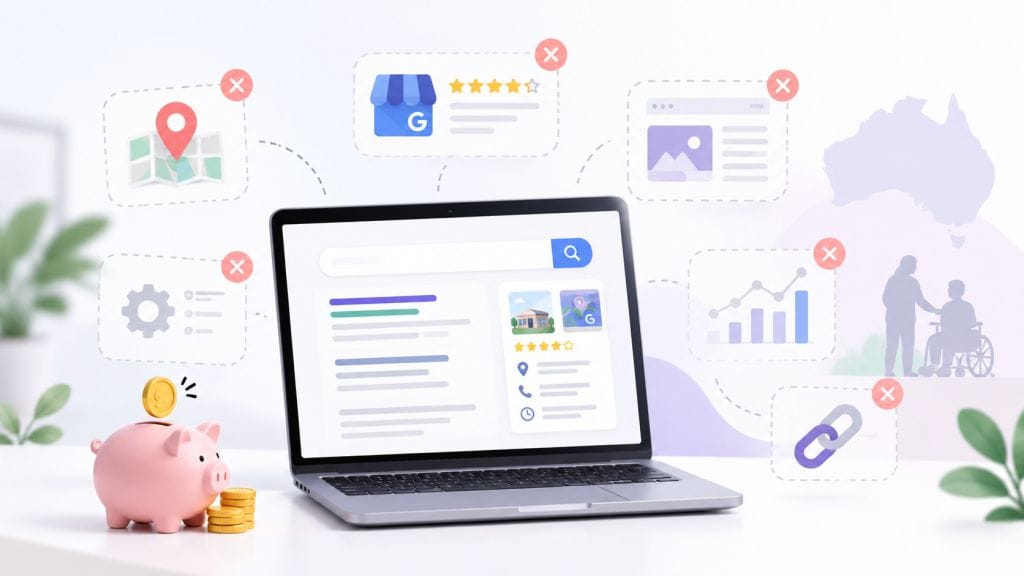 NDIS SEO cost in Australia 2026 guide by BuzzPilot". Third: "Factors that affect NDIS SEO pricing
